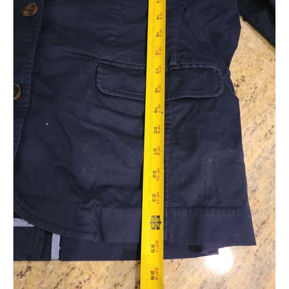 LL Bean Blazer Jacket Navy Blue Size L Stretch Cotton 2 button #501215 - Picture 4 of 13